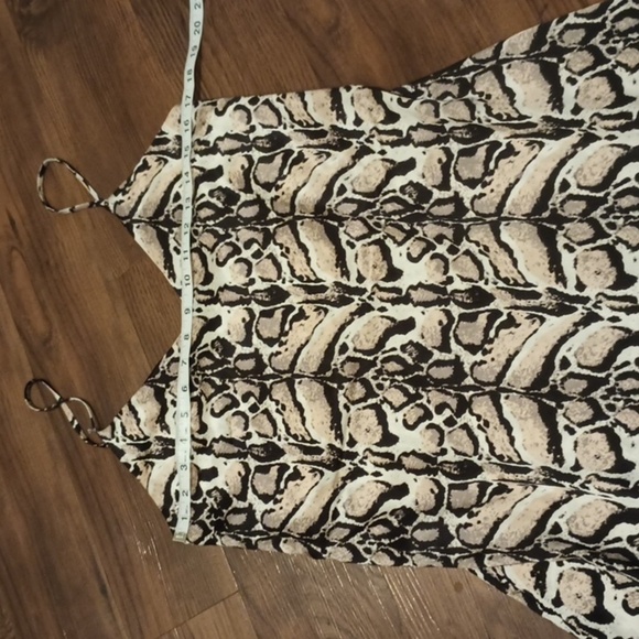 LOYD/FORD Black Tan Zoomed Animal Print Slip Mini Silk Dress A34 - Picture 4 of 8